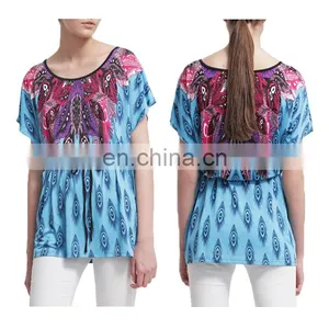 Tie Waist Paisley Multi Color Plus Size Women Ethnic Tunic thumbnail-6