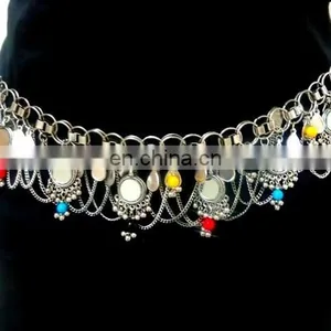 Indian Tribal Belly Dance Coin Waist Belt-Costume Fashion Jewelry-Navratri Special Kandora-Wholesale Mirror Work Waist Belt thumbnail-1