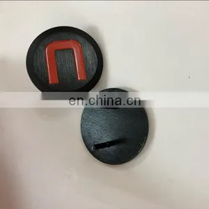 High Quality Aluminum Brushed Recessed Logo Label With Red Color Filled thumbnail-1