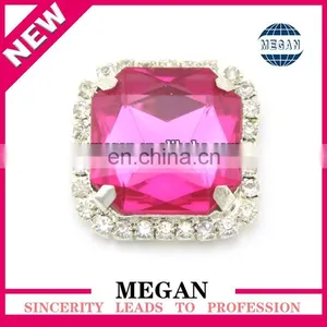Silver Square Rhinestone Buttons For Hair Bow /Shoes Wedding Accessories Supplies thumbnail-3