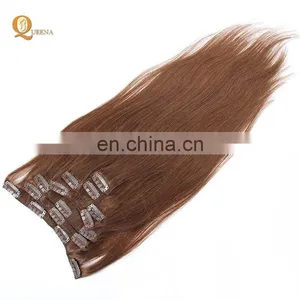 Virgin Human Hair Clip in Hair Extensions Including Wholesale Virgin 18 6# Brazilian thumbnail-5