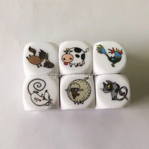 Wholease Heat Printing 16mm Round Corner Plastic Acrylic Dice/board Game Dice thumbnail-1