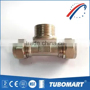 Pipe Accessory Brass Forged Union Equal / Male / Female Tee Fitting With Lead Free thumbnail-4