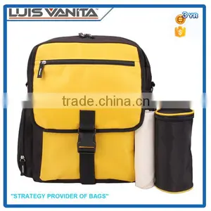 Yellow Microfiber New Design Baby Bags With Changing Mat thumbnail-1