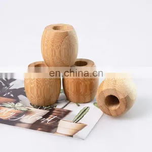 BPA Free Custom Logo 100% Organic Toothbrush Display Stand Bamboo Toothbrush Holder thumbnail-3