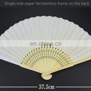 Custom Decorations Single-sided Folding Fan Bamboo Silk Cloth Lady Fan With Tassels thumbnail-5