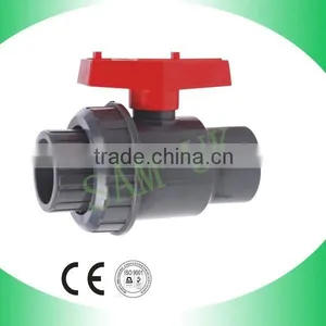 Gray Color PVC Double Union Ball Valve(socket & Threaded) thumbnail-3