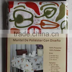 1PC FANCY FASHION CHEAP POLYESTER PRINTED TABLE CLOTH thumbnail-1