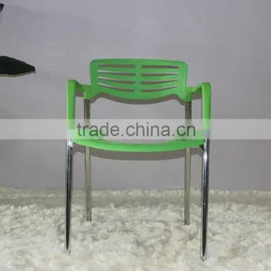 Replica Graceful Spanish Design Stainless Steel Plastic Seat and Back Jorge Pensi Stacking Toledo Chair for Dining Room thumbnail-3
