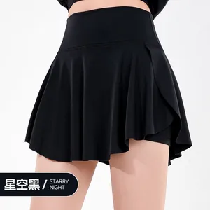Quick Drying Built-in Pocket With Ruffle Edge, Outdoor Badminton and Tennis Skirt, Anti Glare Fake, Two High Waisted Yoga Skirts and Pants thumbnail-4