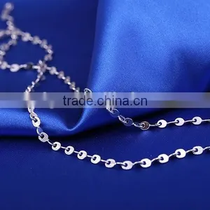 Hot Selling Simple Design Fashion Jewelry Rhodium Plated Cheap Short Cable Chain Necklace thumbnail-4