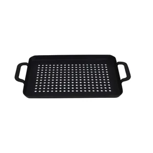 Factory Seasoned Outdoor BBQ Carbon Steel Grill Basket thumbnail-2