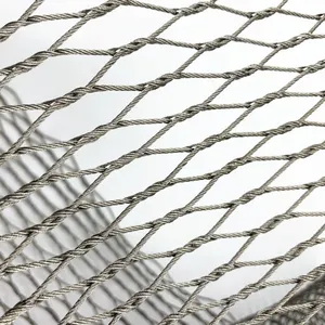 SS 304 316 316L Stainless Steel Wire Rope Mesh Heavy Duty Woven Net for Zoo Enclosures Stair Railings Custom Cutting thumbnail-3