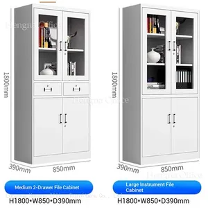 Professional Metal Filing Cabinet SFC019 With Waterproof Surface and High Strength Tempered Glass|Easy Assembly Steel Storage Cupboard for Studio thumbnail-5