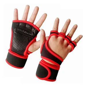 Non-Slip Unisex Gym Gloves Custom Printed Logo Weight Lifting Sports Training Elastic Wristband Half Finger Bodybuilding Cycling thumbnail-1
