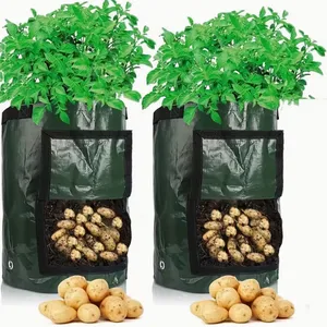 Heavy Duty Non-woven Fabric Potato Grow Bags With Harvest Window and Handles for Home Garden Vegetable Planting thumbnail-4