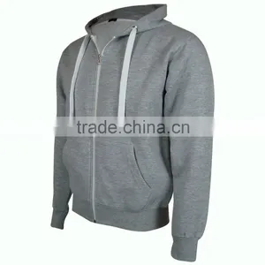 Mens Zip Up Hoodie Hooded Top Plain Hoody Fleece Jacket thumbnail-5