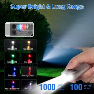 Wholesale 1000LM Magnetic Mini Keychain Flashlight Rechargeable EDC Torch 12 Light Modes Multi-Color IPX4 Waterproof Type-C for Outdoor Emergency thumbnail-2