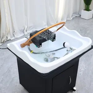 Japanese Head Spa Shampoo Basin Sink With Water Circulation 220V 50Hz 800W Pump Salon Equipment thumbnail-4