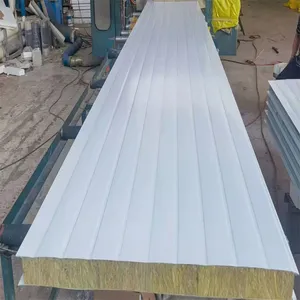 High Quality Fireproof Rock Wool Sandwich Panel Thermal Insulation Wall Roof Board For Industrial Building Project CE Approved Sandwich Panel thumbnail-3