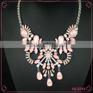 2016 New Arrival Elegant Sweet Candy Pink Necklace Fashion Women Luxury Resin Necklace thumbnail-1