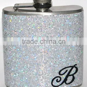 Custom Logo 7oz Diamond Stainless Steel Liquor Flask Portable thumbnail-1