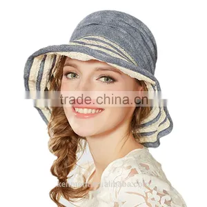 Branded Wholesale Folding Wide Brim Floppy Straw Hat thumbnail-4