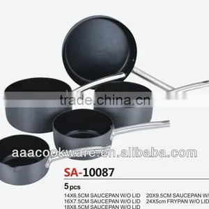 2015 New Products 5PCS High Quality 2.5mm Hard Anodized Aluminium Saucepan Set With Teflon Non-Stick Coating For Wholesale thumbnail-1