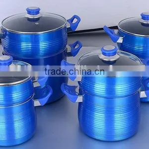 12pc ALUMINUM COUSCOUS POT SET WITH METALLIC PAINTING HANDLE(WNCM002) thumbnail-1