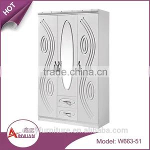 China Modern Cheap 2 3 4 Door Mdf Wardrobe Almirah Cabinet Wood Clothes Closet in Bedroom thumbnail-4