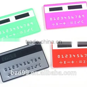 Solar Powered Gift Items/ Porket Mini Card Shape Solar Unique Calculator/ Electronic Gift Logo Custom Printed OEM Manufacturer thumbnail-4