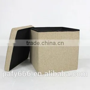 Fabric Foldable Storage Ottoman Storage Case thumbnail-3