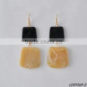 Square Glossy Resin Earrings thumbnail-2