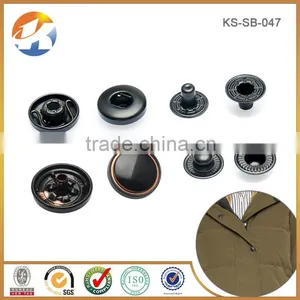 Hot Sales Shiny Black Decorative Custom Metal Snap Button Covers thumbnail-5