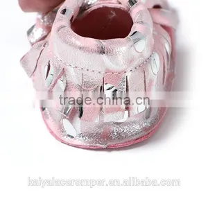 Glitter Dot Baby Moccasins,Toddler Leather Moccasins Fringe Bow Baby Booties Shoes thumbnail-5