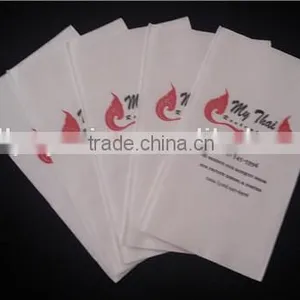 Disposable Dinner Napkin, 2 Ply, 1/8 Fold, 17" Length x 15" Width, Logo Printed(Packs of 150) thumbnail-1