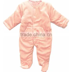 New Design Small Girl Pocket Romper Winter Wearing Padding Romper thumbnail-1