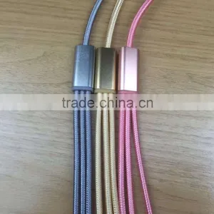 Aluminium Alloy 3 in 1 Charging Cable for IPhone 6 Micro Usb and Type c Mobile Phone thumbnail-3