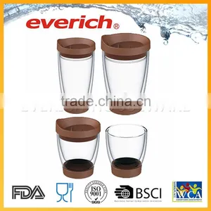 Top Quality Practical Set Of Best Friends Silicone Grip Double Wall Glass Cup thumbnail-1