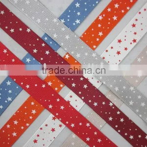 5/8 Inch Grosgrain Star Printed Ribbon Wholesale thumbnail-1