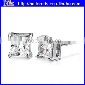 Custom Cheap Diamond Earrings Stud For Men ,925 Sterling Silver Mens Diamond Earring thumbnail-5