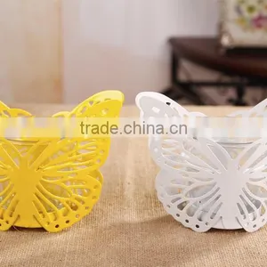 European Modern Minimalist Pastoral Candle Holder Zakka Iron Butterfly Candle Lantern Wedding Props thumbnail-2