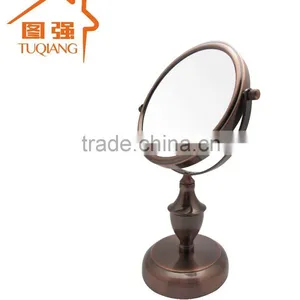 5X Magnifying Red Bronze Desktop Free Standing Mirror thumbnail-1