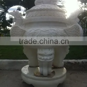 Hand Sculpture Carving Stone Marble Large Censer Thurible thumbnail-1