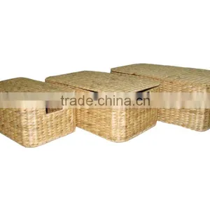 2015 New Product Rectangle Water Hyacinth Basket for Home Decoration and Furniture thumbnail-1