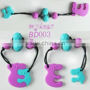 Silicone Bunny Baby/Food Grade BPA Free Silicone Teething Necklace From Mydear Silicone Jewelry Factory thumbnail-6