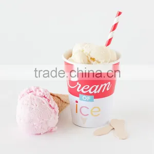 Different Size Offset Printing Ice Cream Paper Cup With Lid and Spoon thumbnail-2