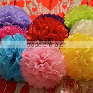 Hot Sale High Quality Beautiful Tissue Paper Pom Wedding Cloth Decoration thumbnail-4
