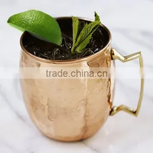 Hammered Barrel Copper Beer Mugs With Riveted Handle, Copper Drinking Mugs With Rivet Handle, Moscow Mule Copper Beer Mugs thumbnail-1