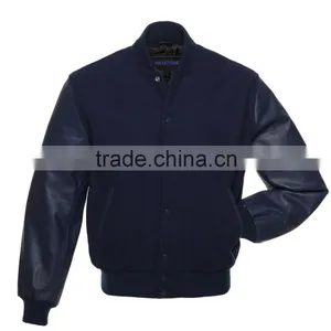 Men's Bomber Jacket Custom Plain Varsity Jacket thumbnail-1